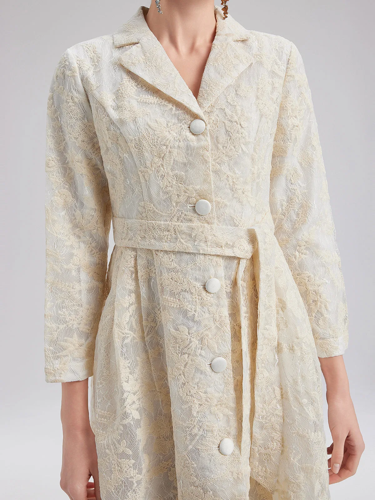 Lace Trench Coat Dress