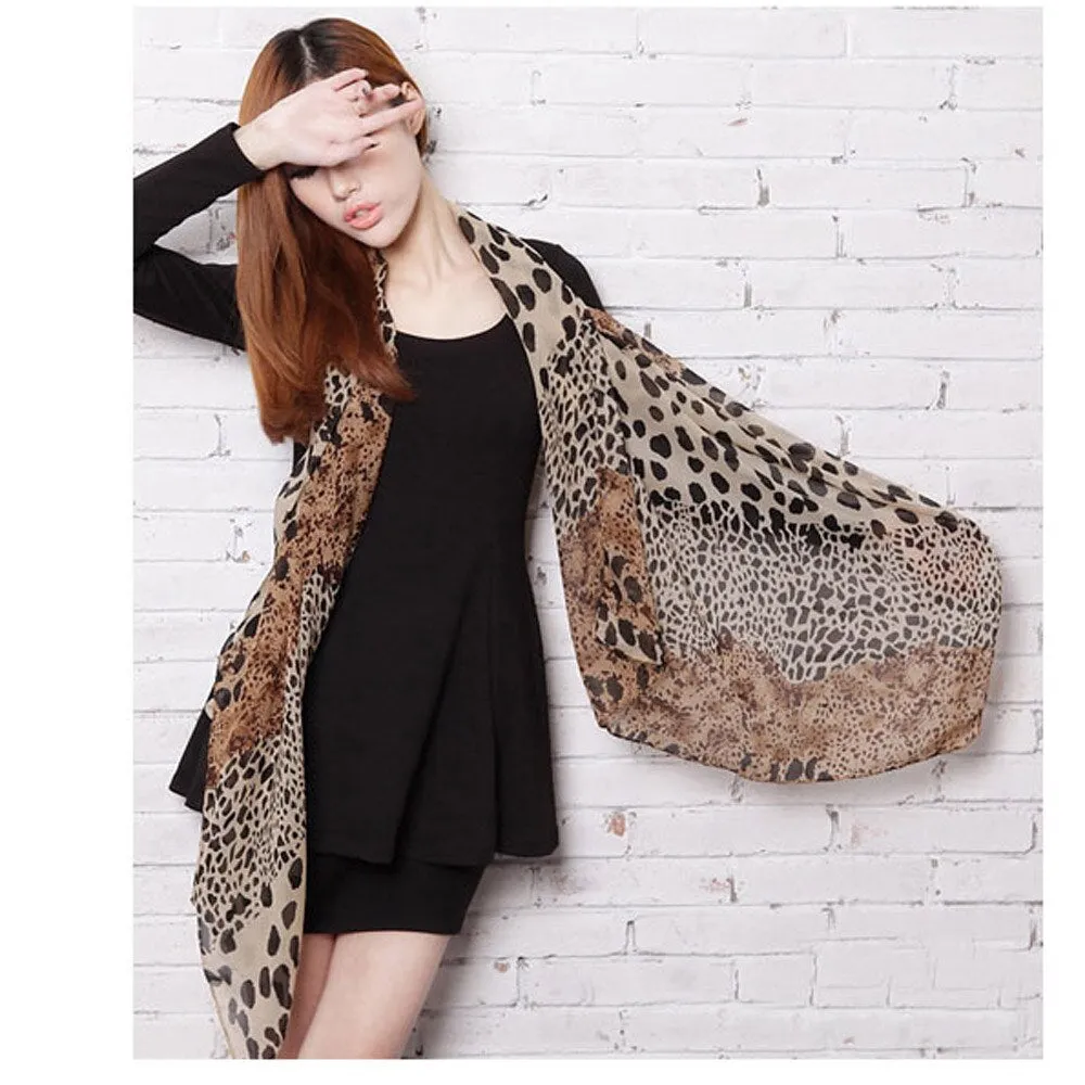 Leopard Scarf Women Multicolor Fashion Classical Printing Long Soft  Shawl Scarves Quality Long Chiffon Femme Wrap Scarf Ladies