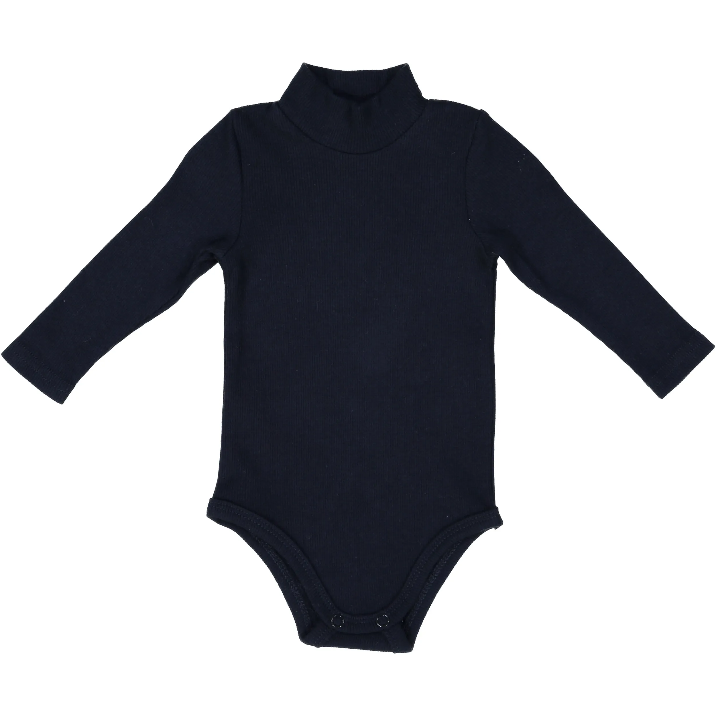 LIL LEGS NAVY RIBBED TURTLENECK ONESIE