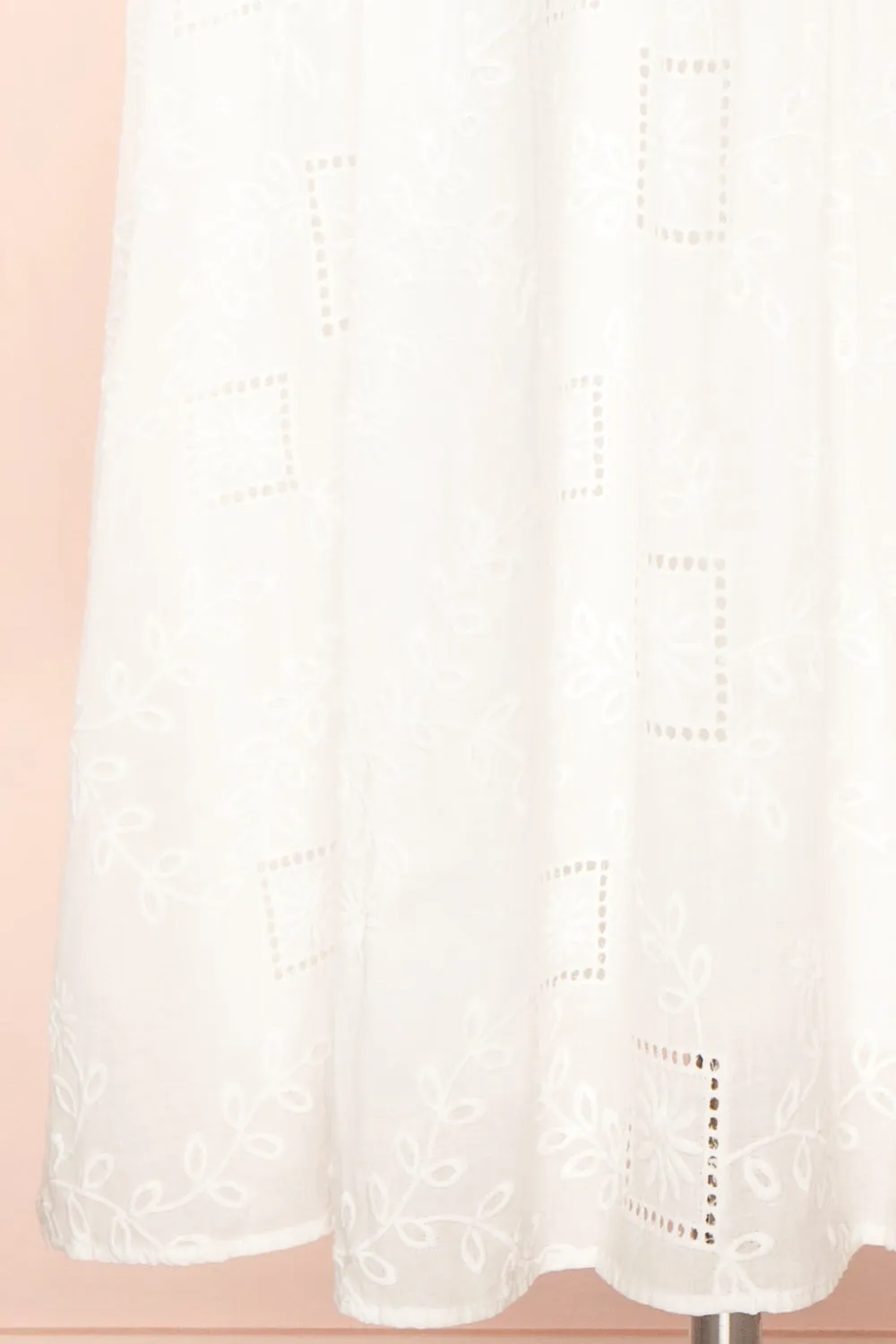 Lisy | White Midi Dress w/ Openwork