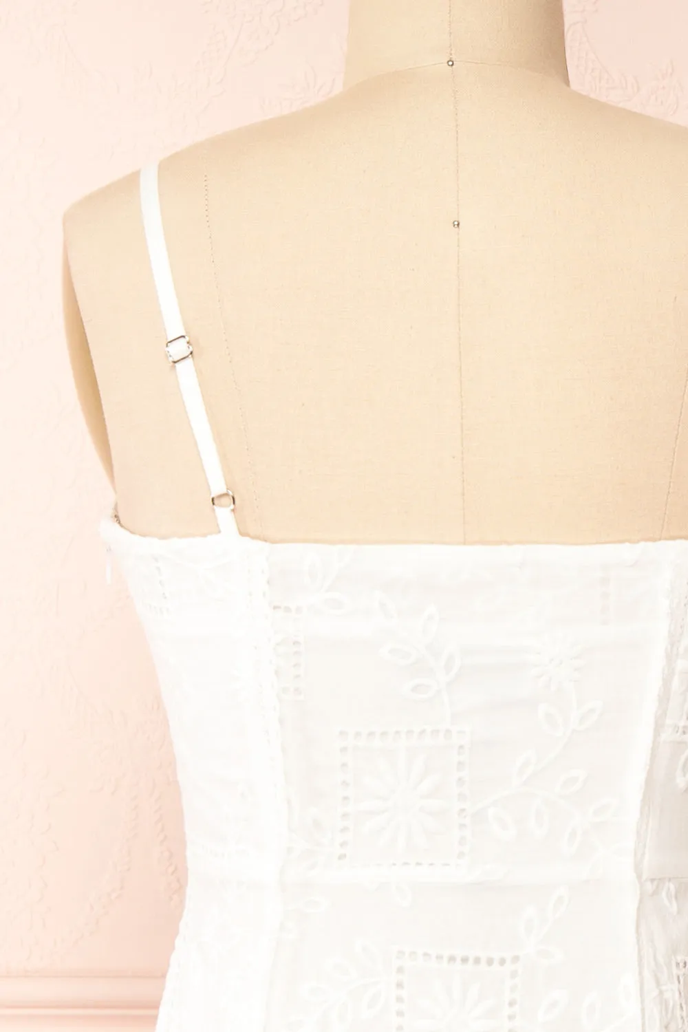 Lisy | White Midi Dress w/ Openwork