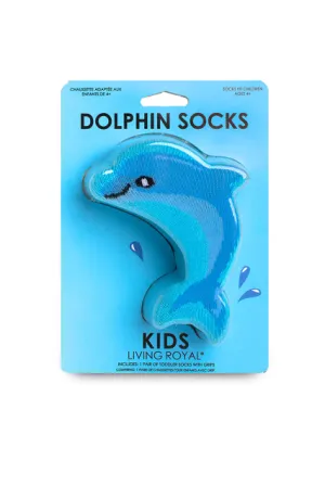 Living Royal Dolphin 3D Kids Crew Socks