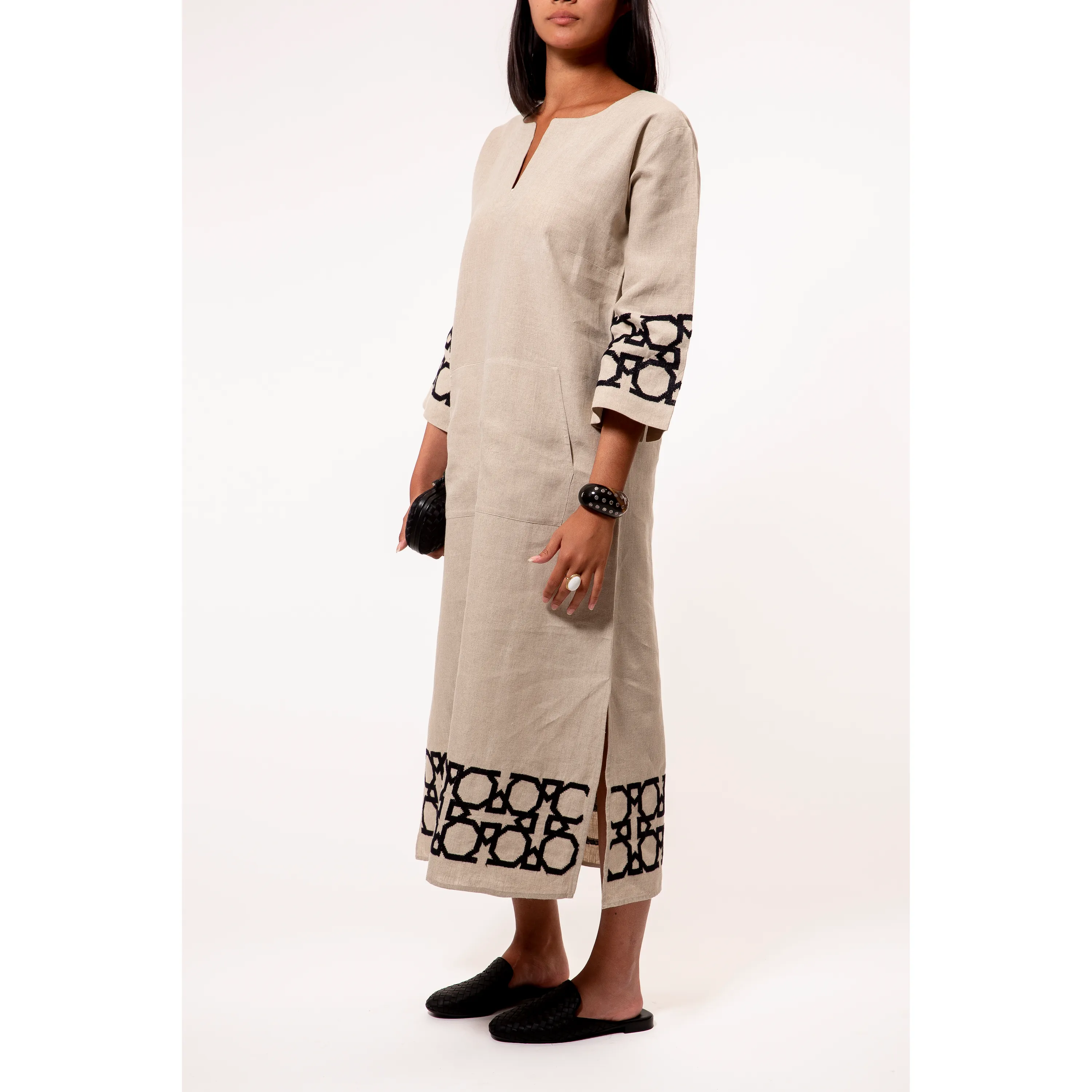 LONG LINEN TUNIC DRESS AL QUDS