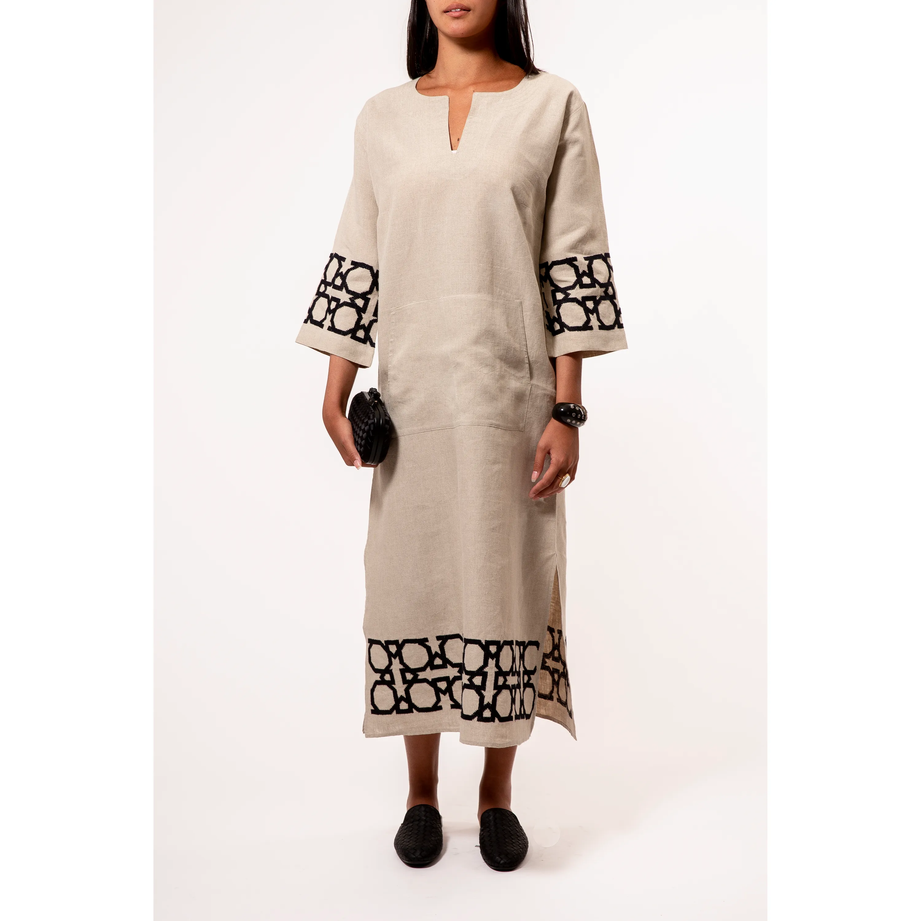 LONG LINEN TUNIC DRESS AL QUDS