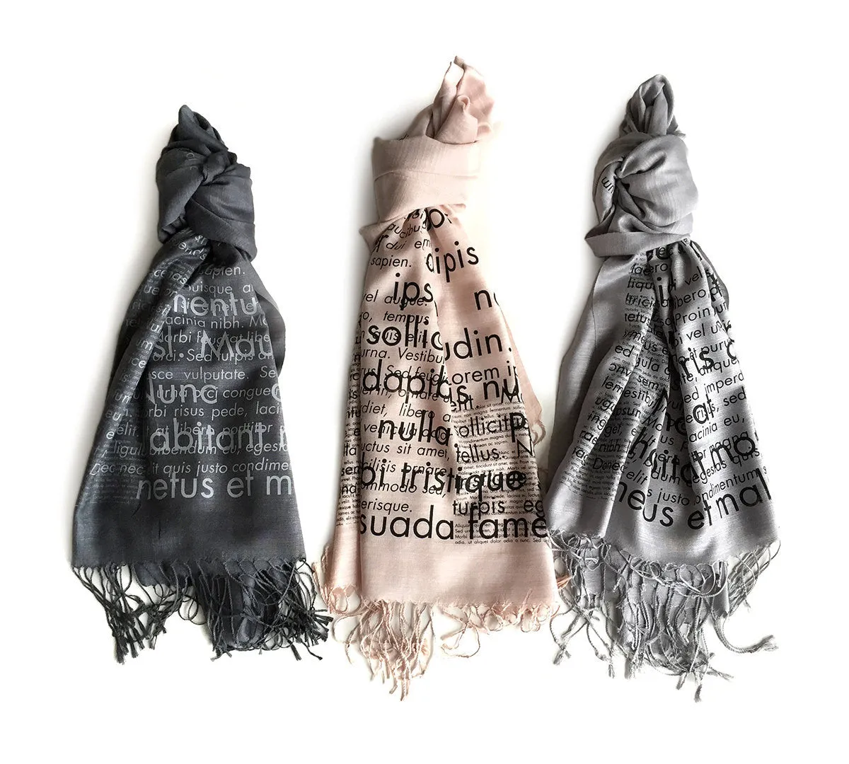 Lorem Ipsum Scarf. Linen weave pashmina.