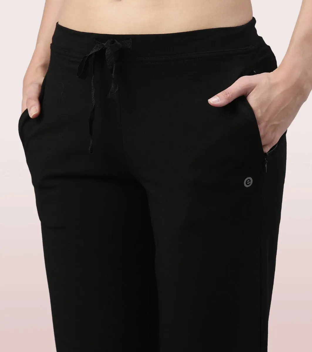 Lounge Pants | Basic Straight Leg Pants With Adjustable Drawstring And Zipper Pockets