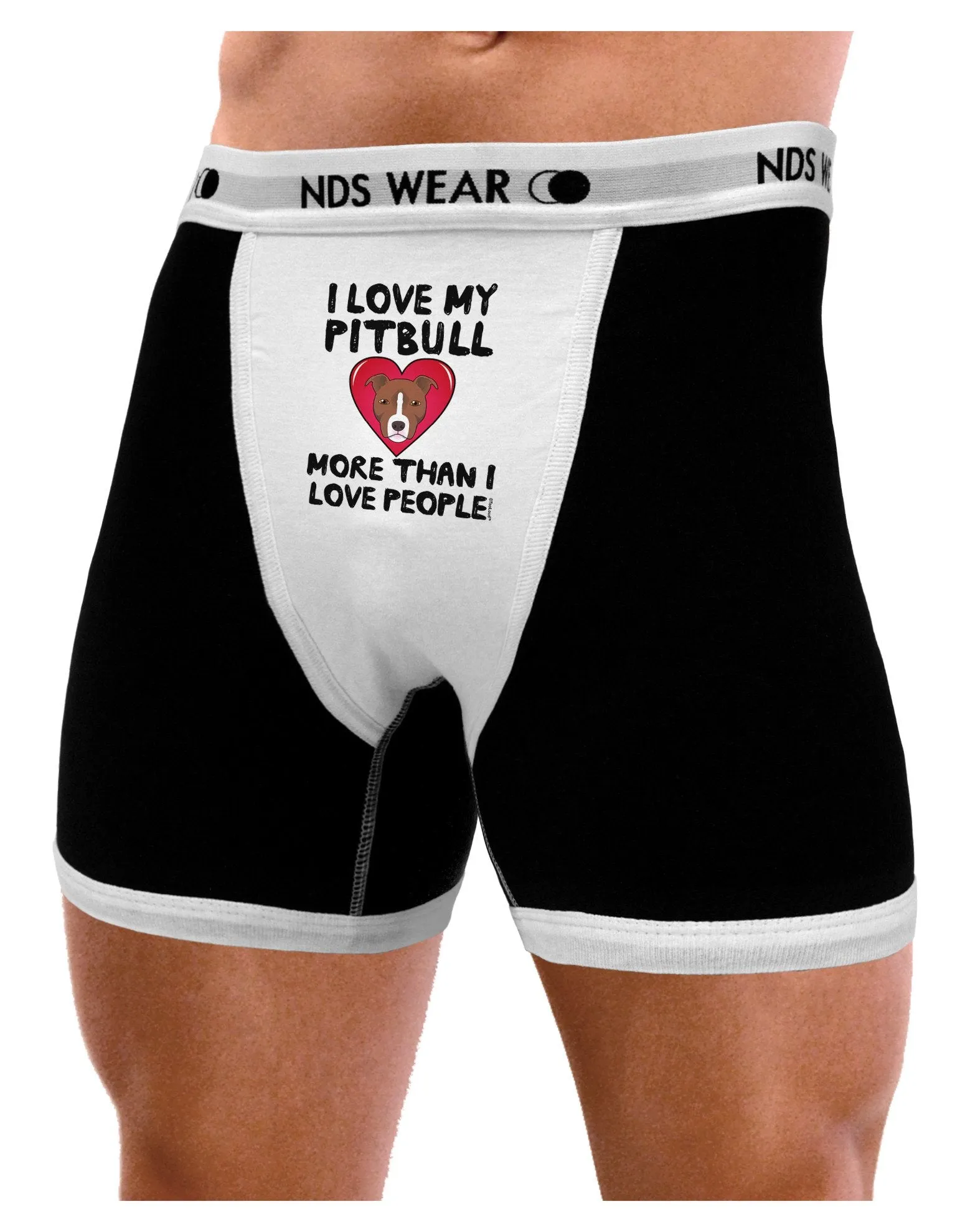 Love Pitbull More Than People Mens Boxer Brief Underwear