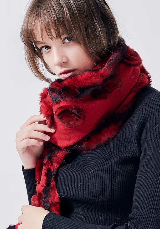 Luxury Real Fur Wool Scarf