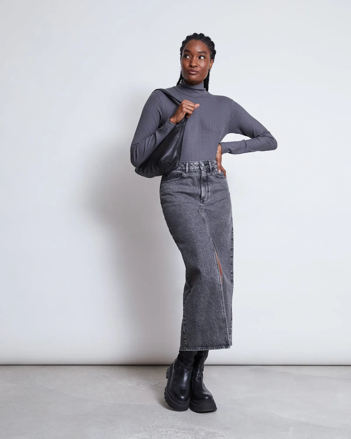 LYOCELL TURTLENECK MIO DARK GREY