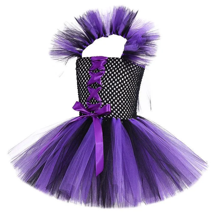 Magic Fairy Girl Dress Dreamy Purple Little Witch Costume Elegant Princess Party Dress Carnival Halloween cosplay costume