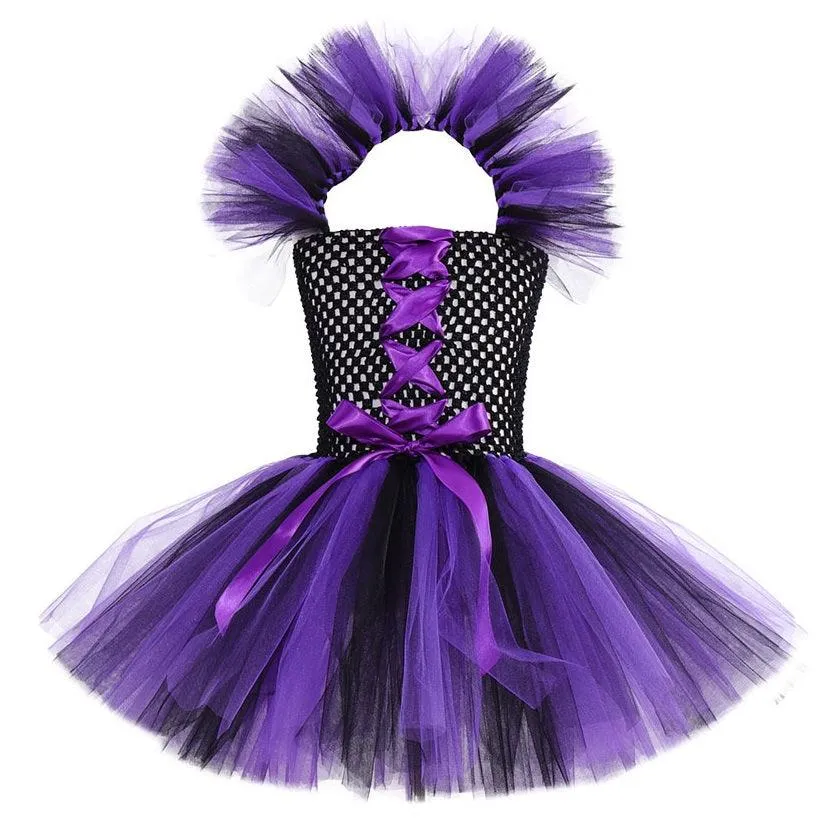 Magic Fairy Girl Dress Dreamy Purple Little Witch Costume Elegant Princess Party Dress Carnival Halloween cosplay costume