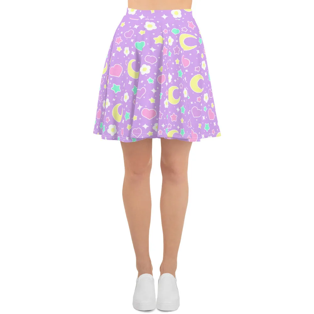 Magical Spring Purple Skater Skirt