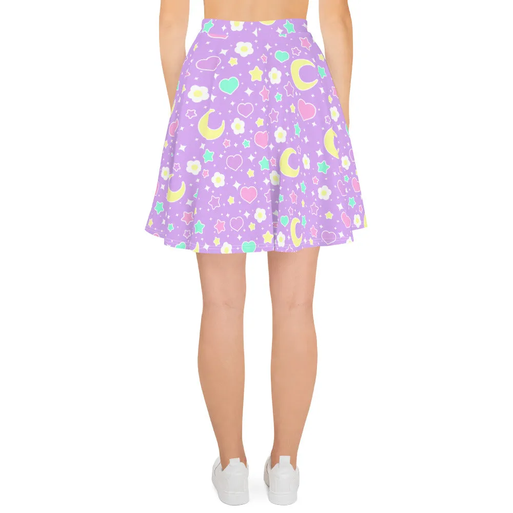 Magical Spring Purple Skater Skirt