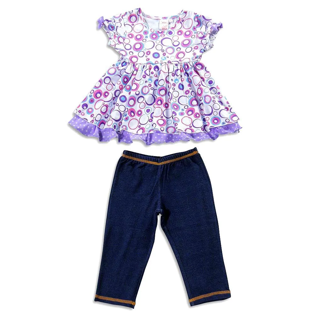 Me Me Me by Lipstik - Little Girls Short Sleeve Tunic Pant Set