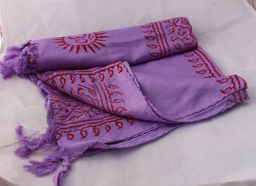 Medium Om Prayer Scarves with Fringes