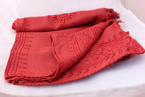 Medium Om Prayer Scarves with Fringes