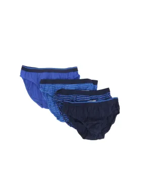 Men's 4 Pack Striped Brief,Blue