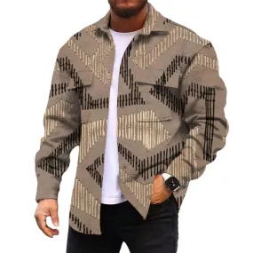 MEN'S CORDUROY PRINT LONG SLEEVE JACKET 63681024YM