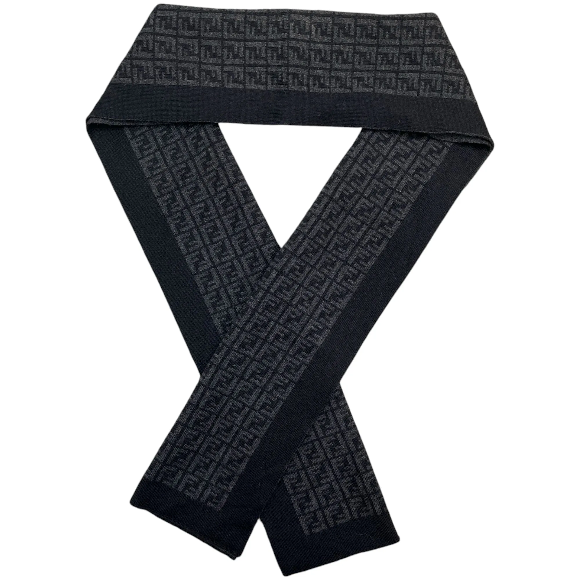 Men's Ff Monogram Scarf Black