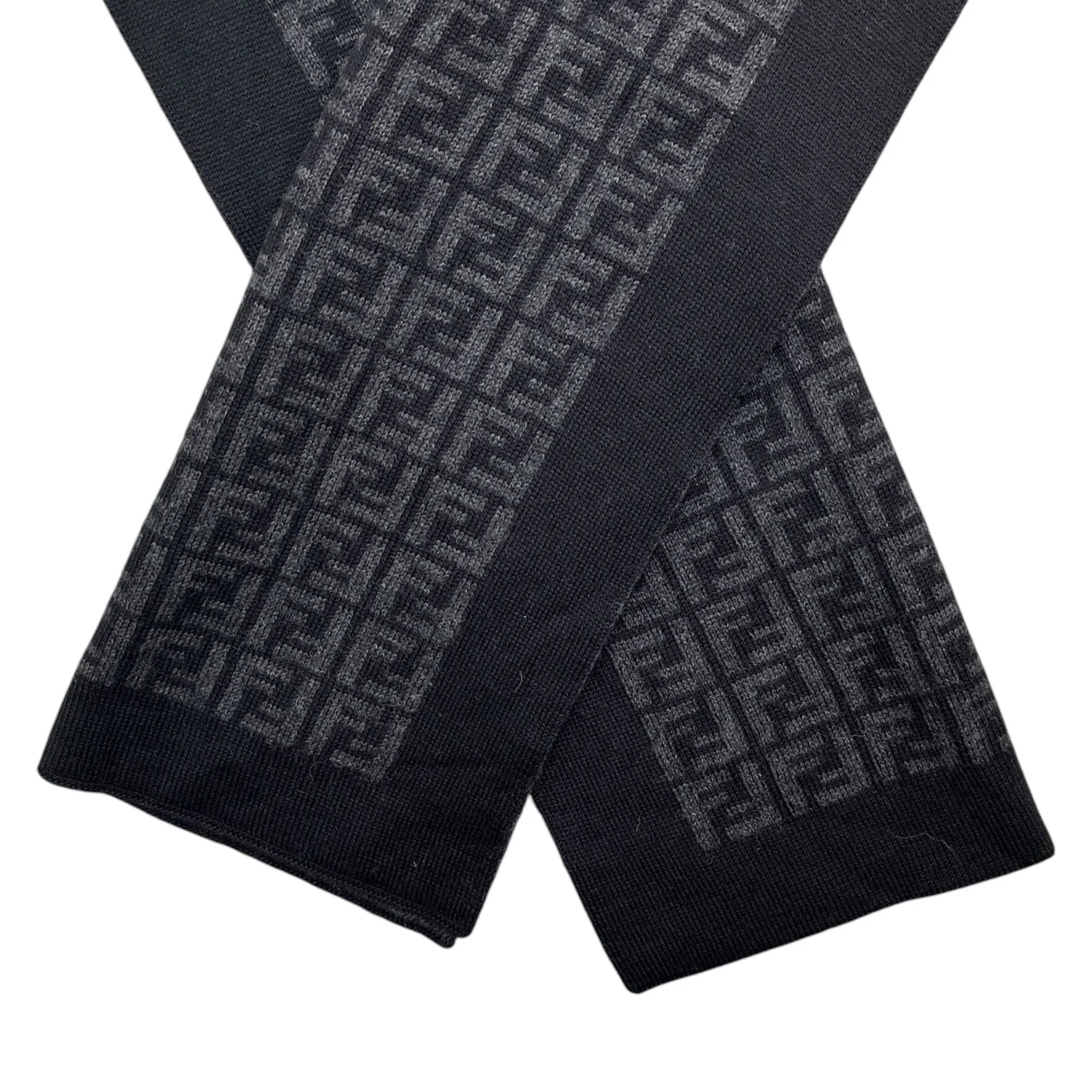 Men's Ff Monogram Scarf Black