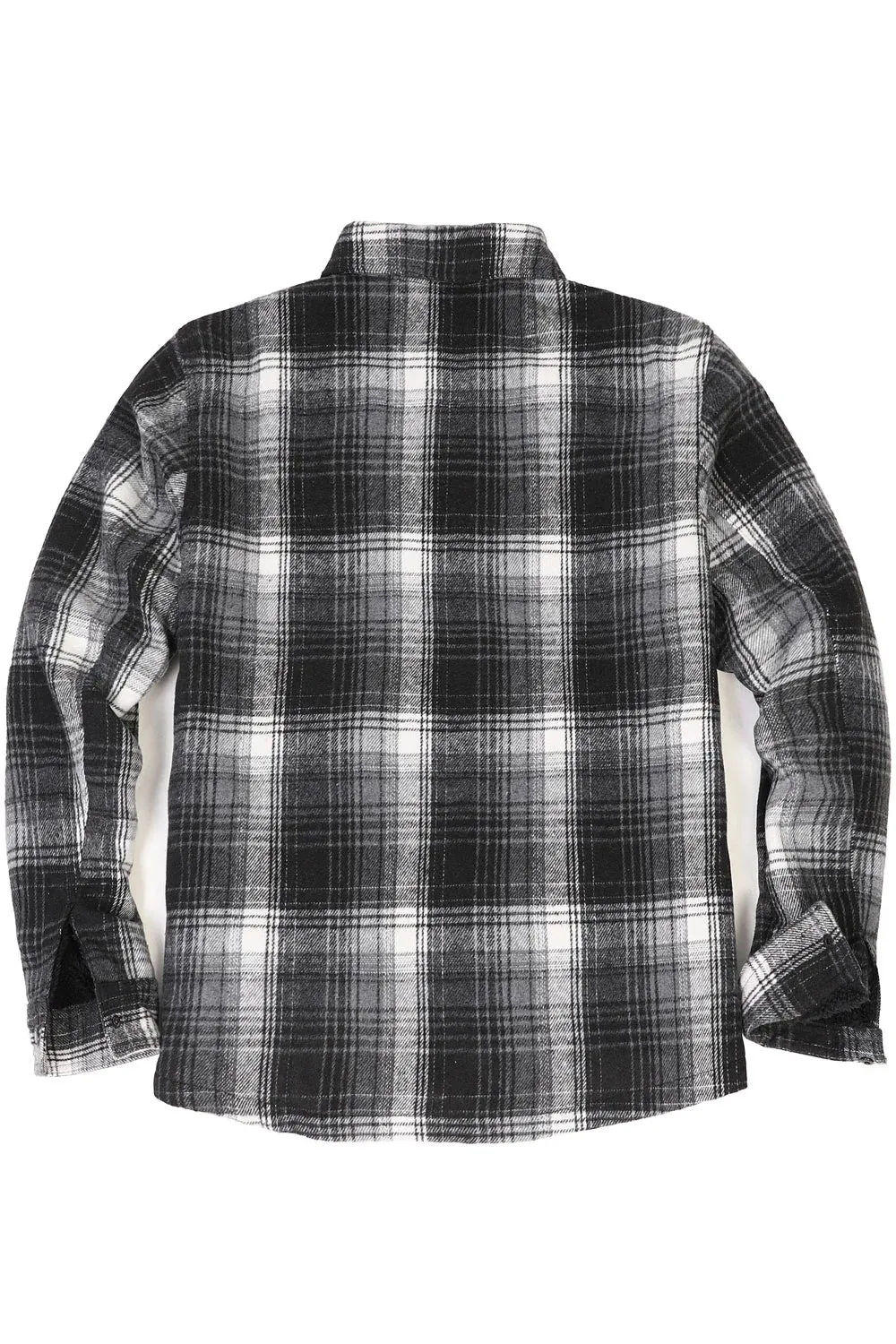 Men's Matching Family Black White Plaid Thick Flannel Jac