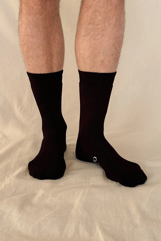 Men's Thick Bamboo Socks 2 Pack - Black