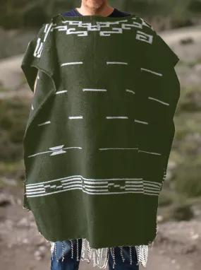 Mexican Poncho for Men - Clint Eastwood Poncho - GREEN