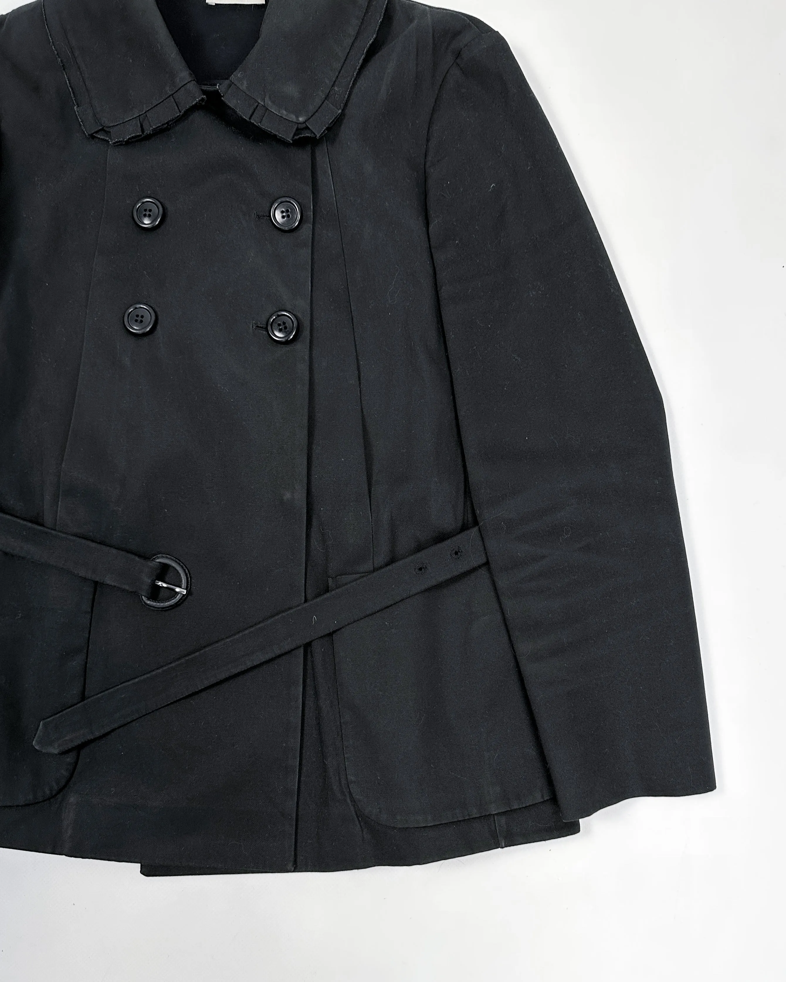 Miu Miu Black Short Trench Coat 2000's