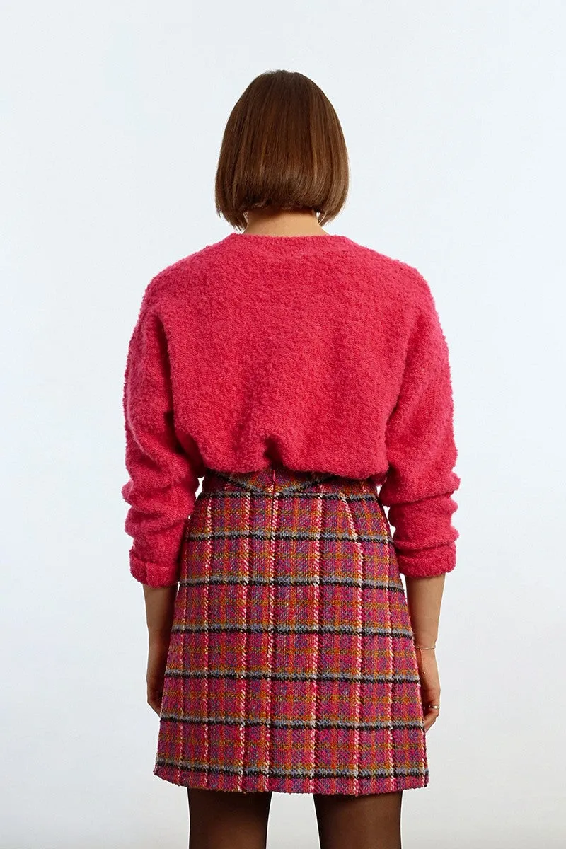 Molly Bracken Pink Checkered Skirt