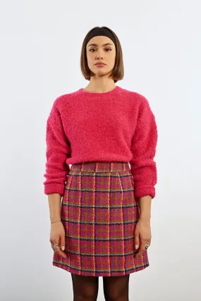 Molly Bracken Pink Checkered Skirt