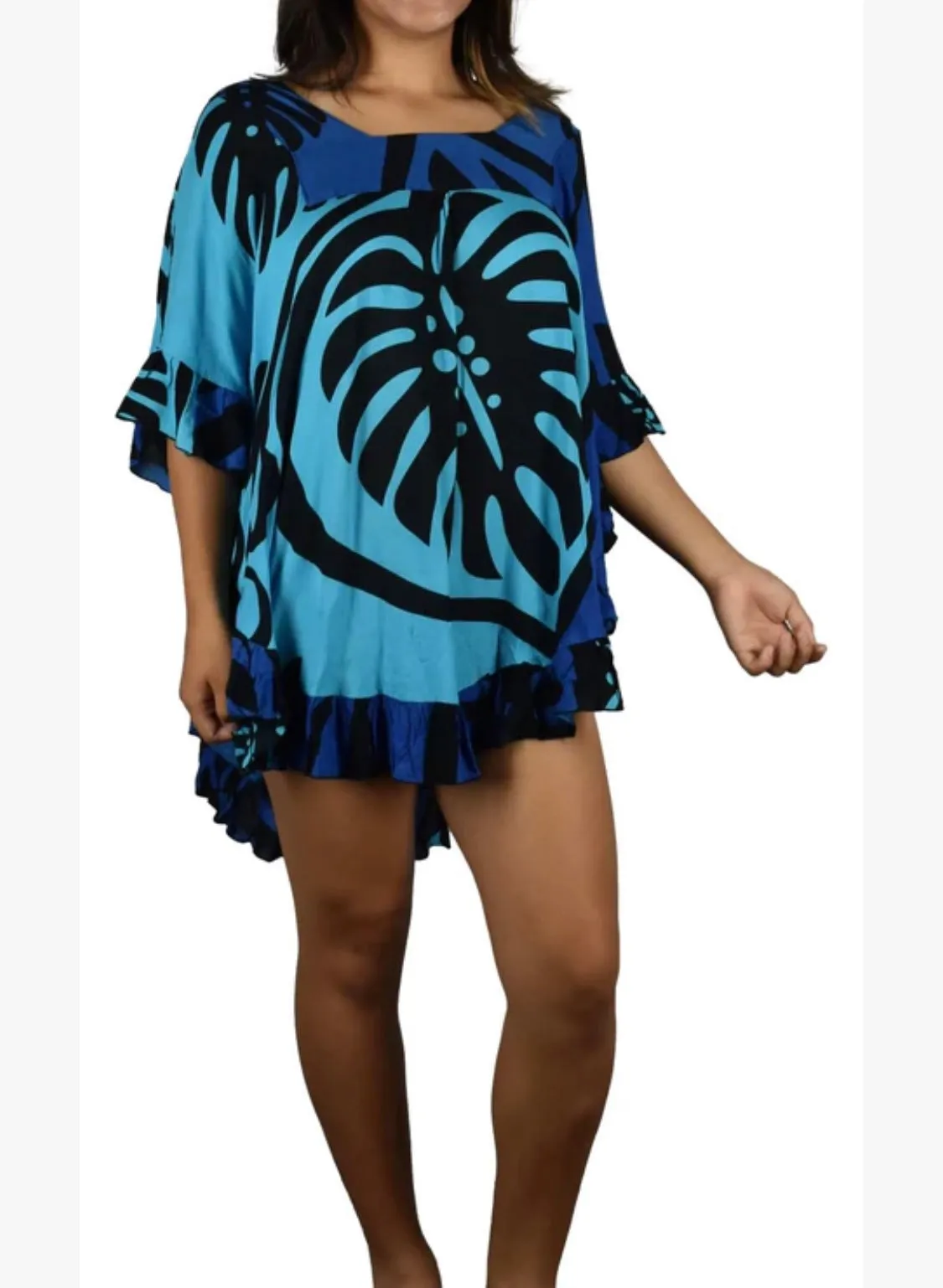 Monstera Ruffle Poncho (One Size)