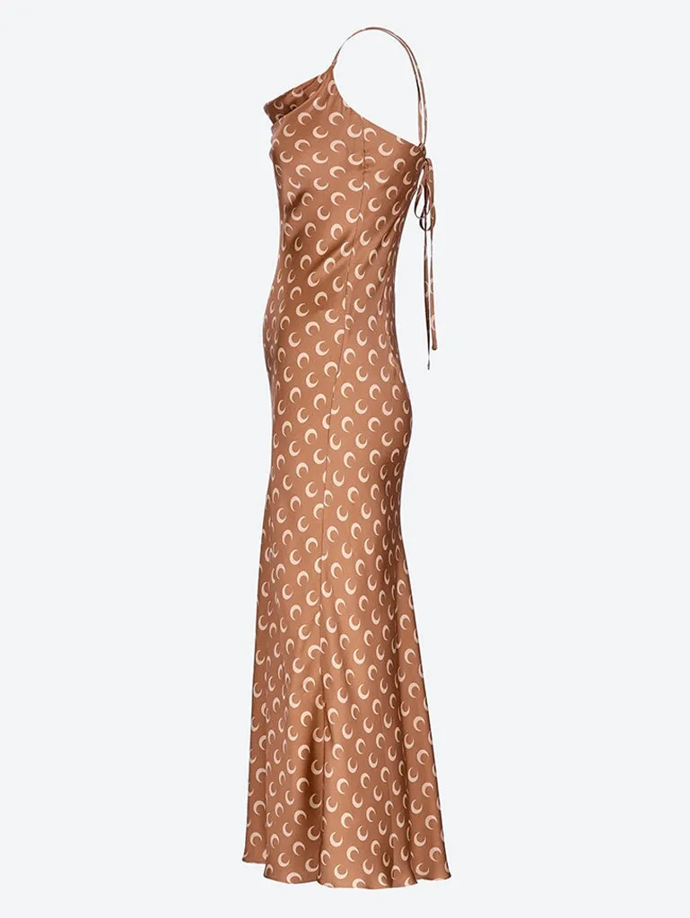 Moon printed long slip dress