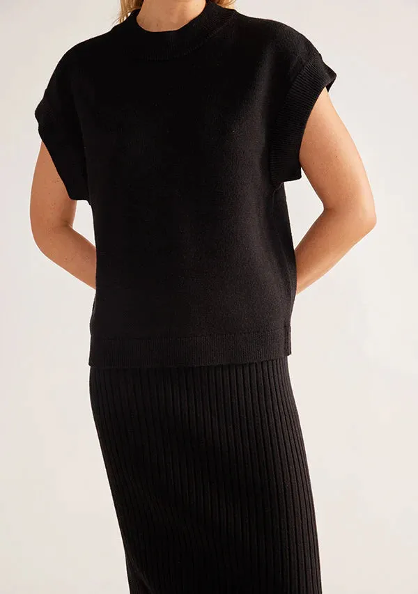 MOS THE LABEL Wistful Knit Vest Black