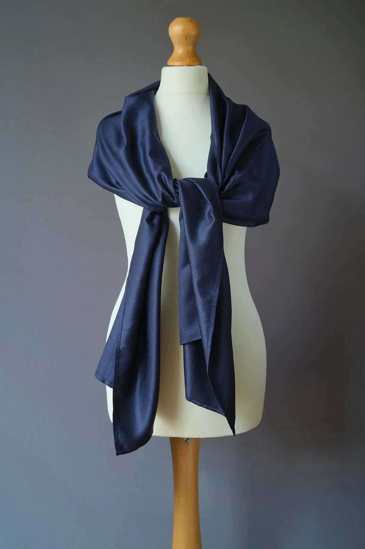 Mulberry Silk Scarf - Midnight Navy