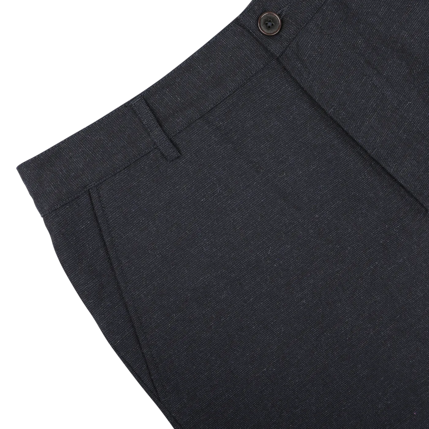 Navy Blue Birdseye Tweed Military Chinos