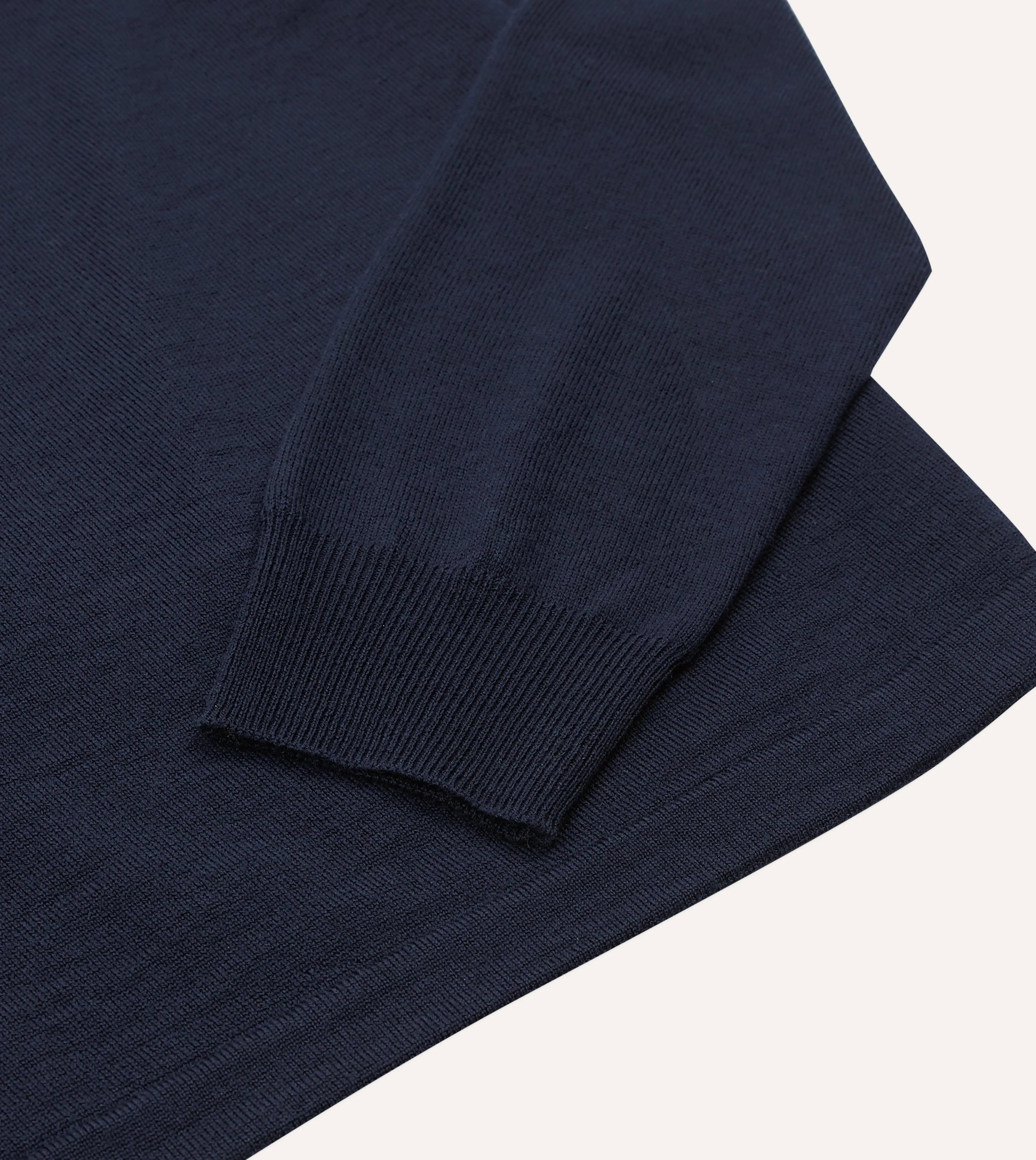 Navy Merino Wool Knitted Rugby Shirt