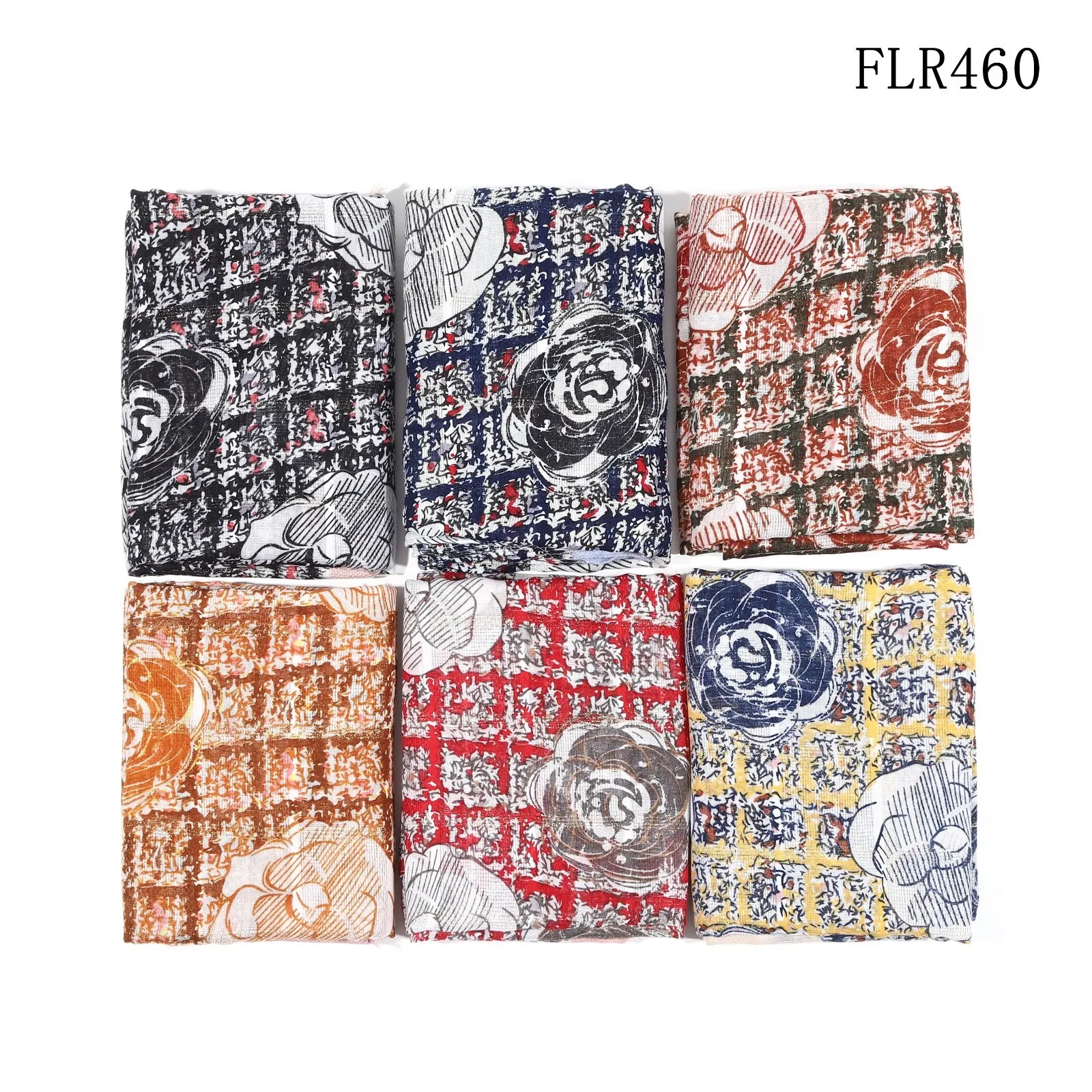 New Women Printed Floral Scarf for Summer Light Weight Colorfull