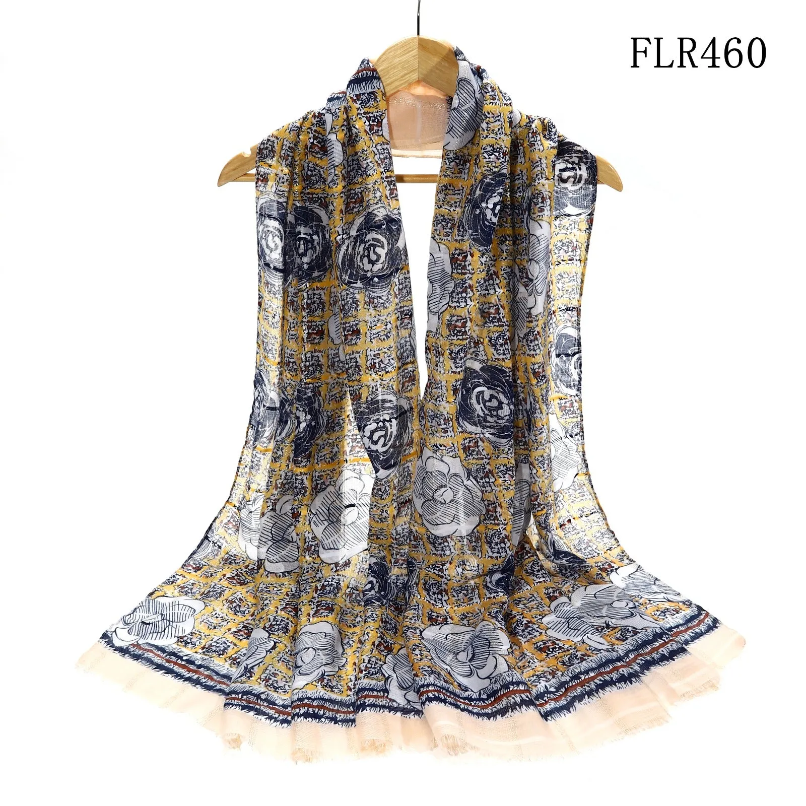 New Women Printed Floral Scarf for Summer Light Weight Colorfull