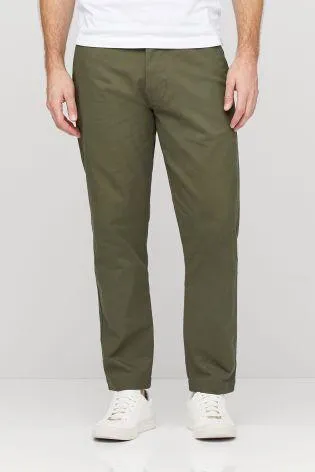 Next Mens Smart Khaki Utility Tapered Fit Green Chinos