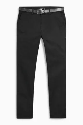 Next Mens Straight Chinos Black