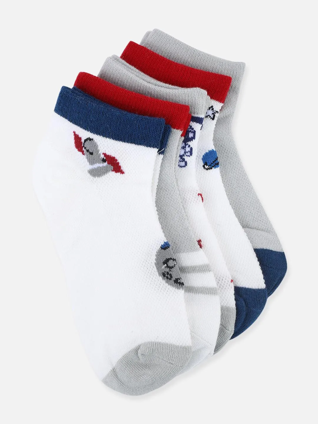 One Friday Multi Printed Socks Set Of 5