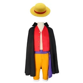 one picece luffy costume Anime Cosplay with straw hat Whole Set