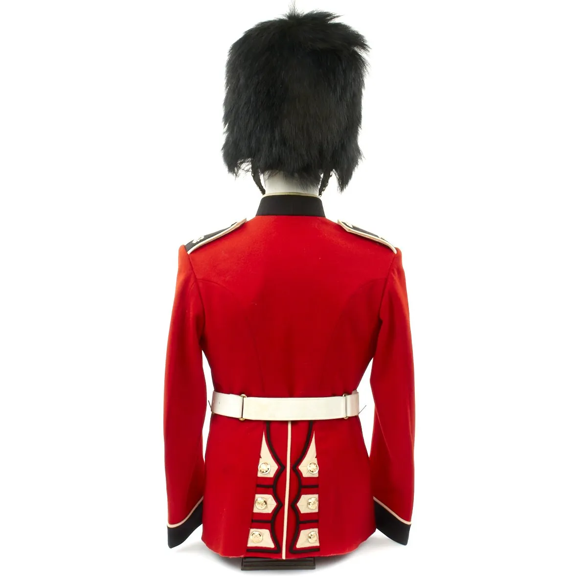 Original British 20th Century Scots Guards Queen's Crown Uniform Set with Bearskin Helmet