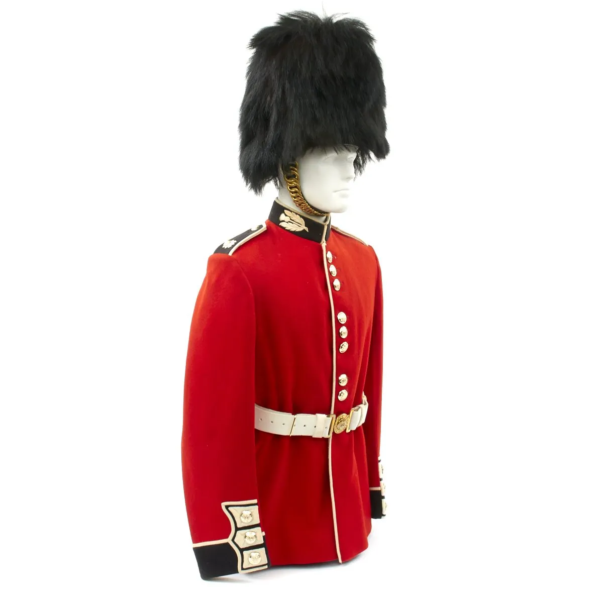 Original British 20th Century Scots Guards Queen's Crown Uniform Set with Bearskin Helmet