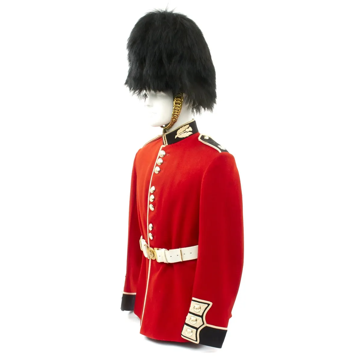 Original British 20th Century Scots Guards Queen's Crown Uniform Set with Bearskin Helmet