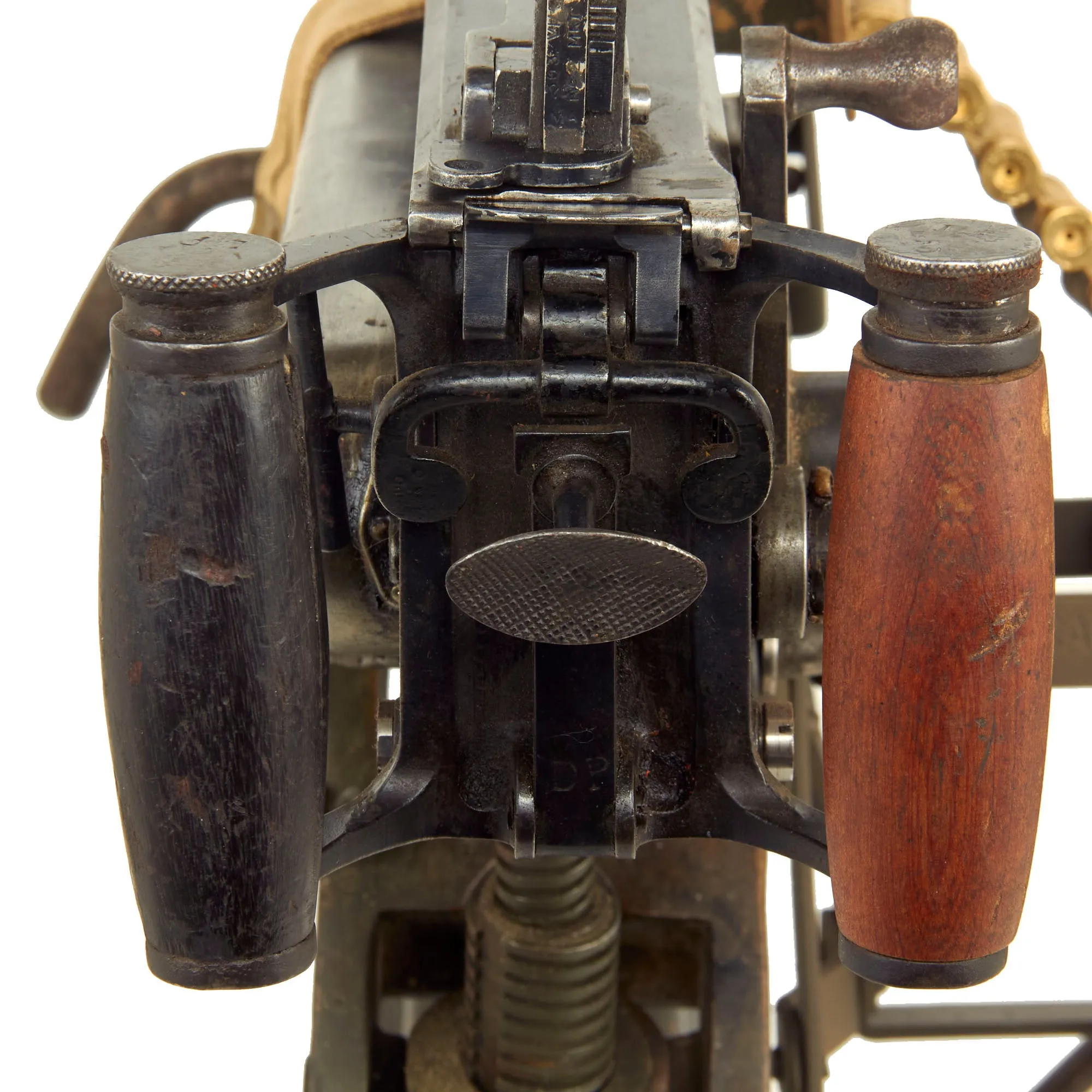 Original British WWII Vickers Display Medium Machine Gun with 1930 Dated Tripod & Accessories - Bullet Hole in Crosshead