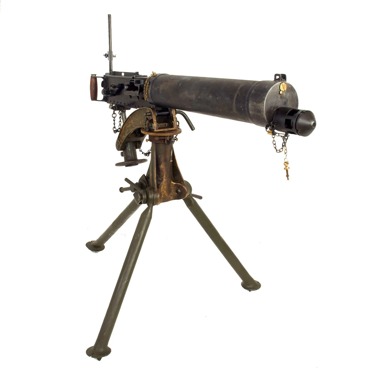 Original British WWII Vickers Display Medium Machine Gun with Tripod - 1915 Dated Crosshead