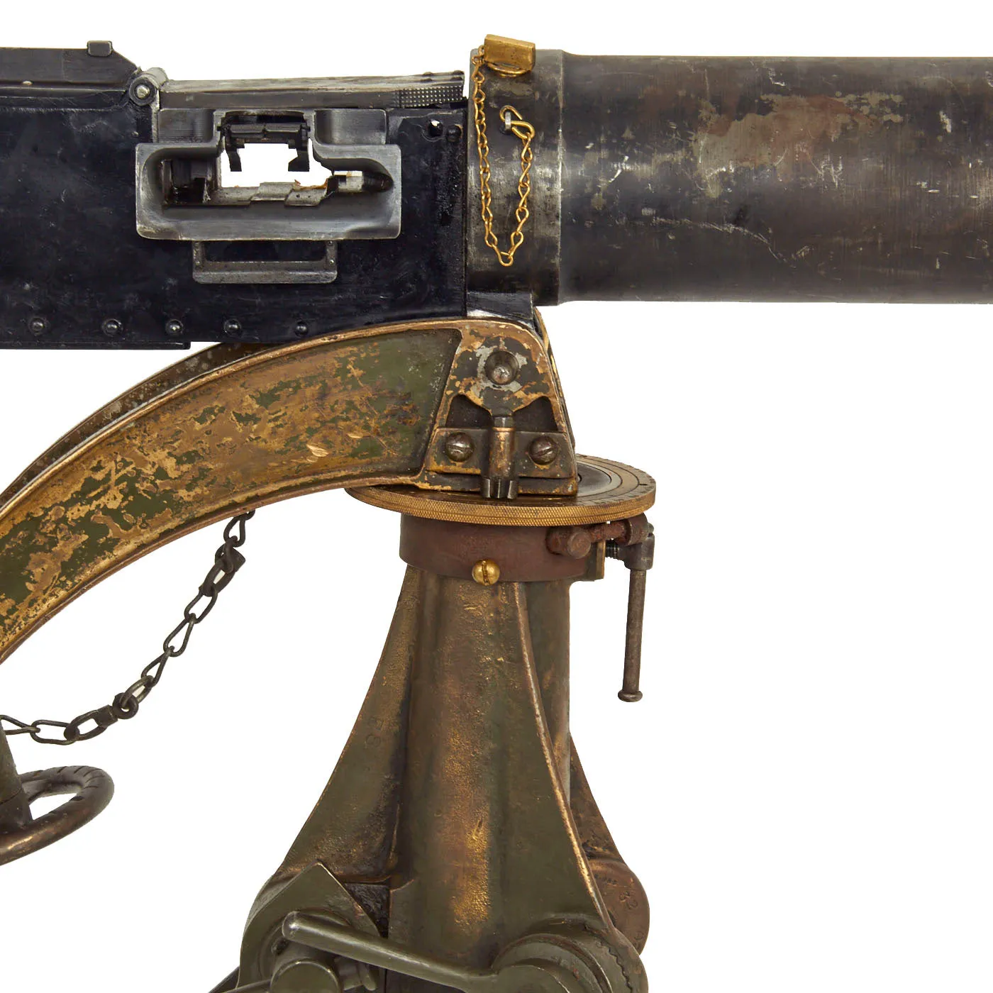 Original British WWII Vickers Display Medium Machine Gun with Tripod - 1915 Dated Crosshead