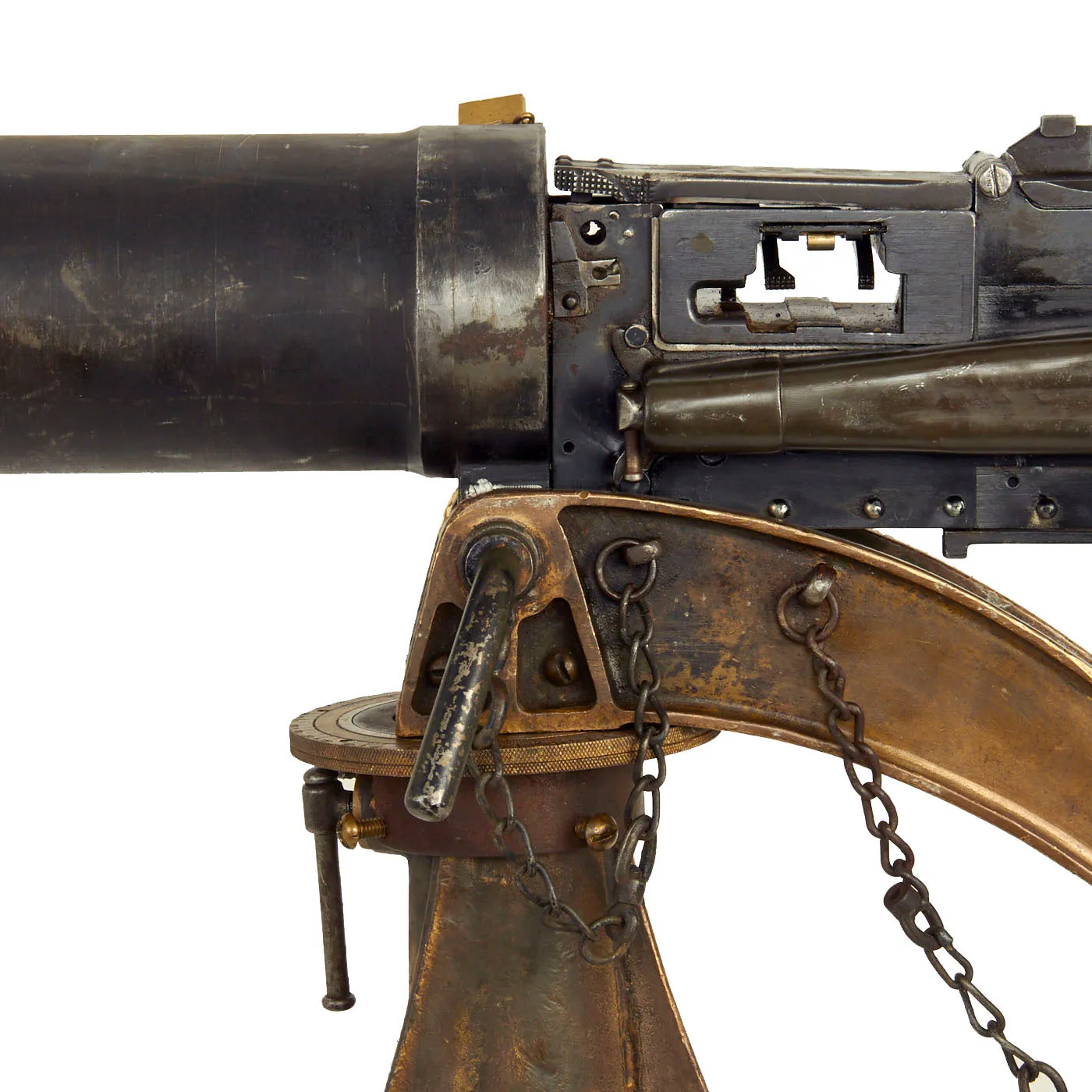 Original British WWII Vickers Display Medium Machine Gun with Tripod - 1915 Dated Crosshead