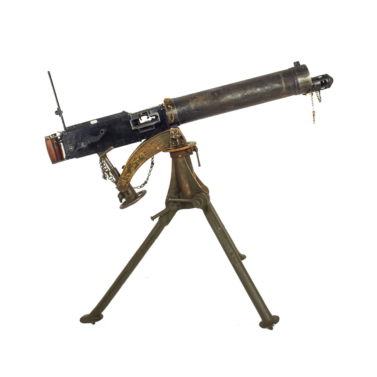 Original British WWII Vickers Display Medium Machine Gun with Tripod - 1915 Dated Crosshead